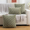 Geometric Gray Plush Pillow Covers for Couch Bed Sofa by Axyaa