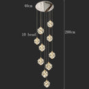 Axyaa Crystal Chandelier Stair Pendant - Modern Living Room Lighting