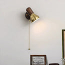 Axyaa Retro LED Wood Wall Lamp, Adjustable Angle Reading Light