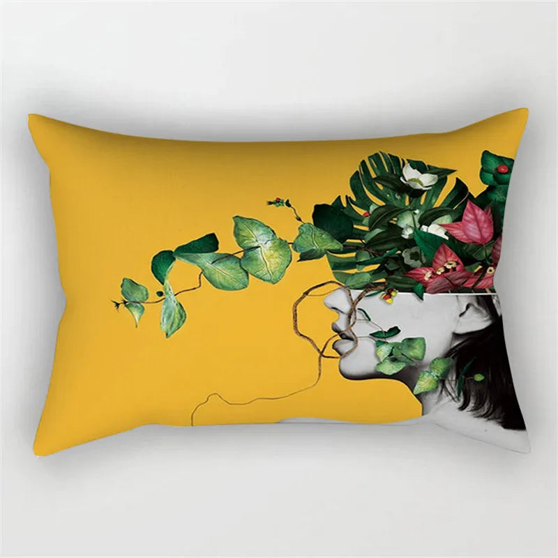 Yellow Geometric Cushion 30x50 Pillowcase for Living Room Sofa and Bed - Axyaa Home