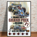Axyaa Retro Monaco Race Car Wall Art Canvas Painting for Home Decor