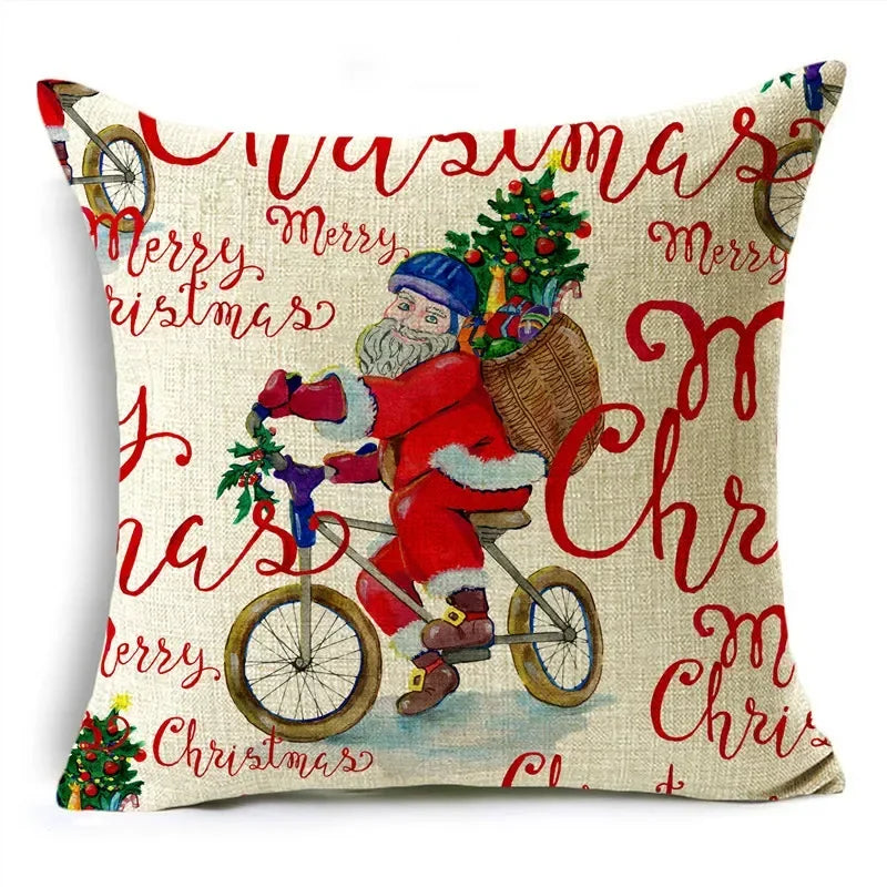Axyaa Christmas Pillow Covers: Santa Socks Nutcracker Throw Pillowcase for Home Decor