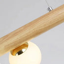 Axyaa Nordic Wood Grain Chandelier: Modern LED Decorative Lighting for Living Room and Dining Area