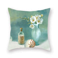 Purple Rose Vase Decorative Pillow Cover 45x45cm by Axyaa