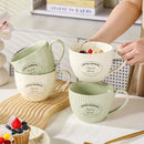 Axyaa Ceramic Mug European Food Bowl Oat Large Capacity Cup Water Bottle