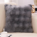 Axyaa Plush Faux Rabbit Fur Throw Pillow Covers