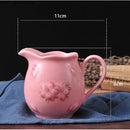 Axya Cherry Blossoms Ceramic Milk Jug White Pink Coffeeware Candy Jar