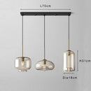3-Light Amber Glass Pendant Lamp by Axyaa - Vintage Industrial Ceiling Fixture