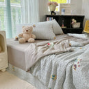 Axyaa Cloud-Feeling Double-Layer Yarn Summer Quilt 4-Piece Set - Soft & Small Fresh