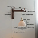 Axyaa Walnut Wood LED Wall Lamp with Switch, Ceramic Japan Style, Interior Living Room Light