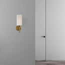 Axyaa Retro Copper Wall Light with Fabric Shade for Luxury Living Room