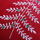 Axyaa Christmas Tree Embroidery Pillow Cover 30x50cm Red Green Home Sofa Decor