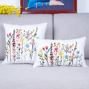 Axyaa Spring Floral Cotton Embroidery Pillow Cover in 30x50cm and 45x45cm