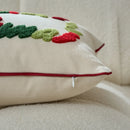 Axyaa Red Green Embroidered Snowflake Pillowcase 30x50/45x45cm