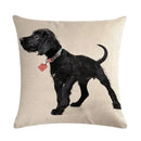 Axyaa Cute Puppy Head Linen Pillow Case 45*45cm