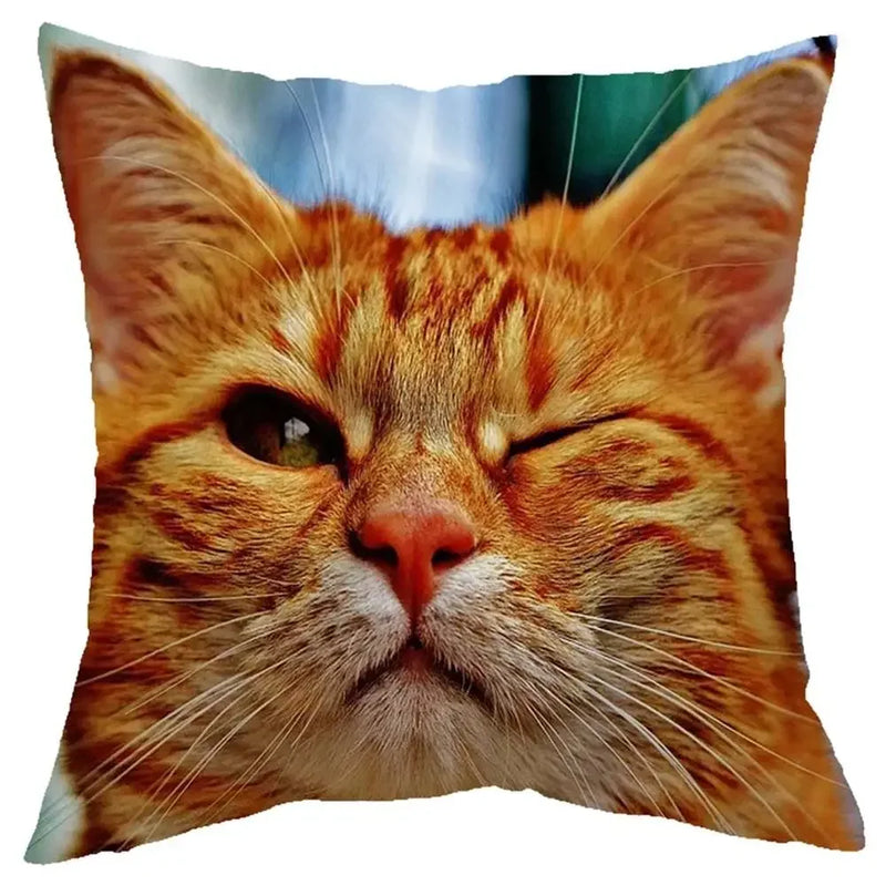 Axyaa Cat Design Sofa Cushion Cover 45x45cm
