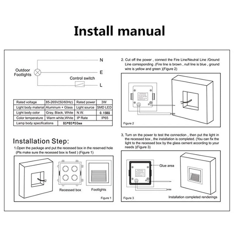 Axya 5W LED IP65 Wall Lamp for Indoor/Outdoor Staircases