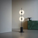 Axyaa Glass Floor Lamp: Modern Black White Italian Standard Light for Living Room