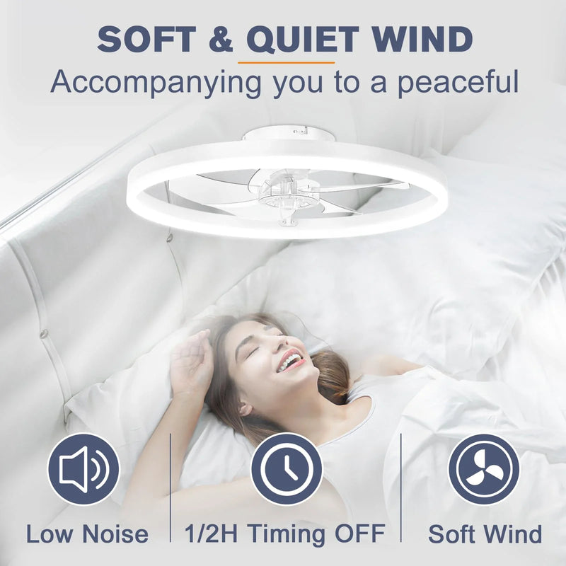 Axyaa Smart LED Ceiling Fan with Remote Control for Bedroom Decor