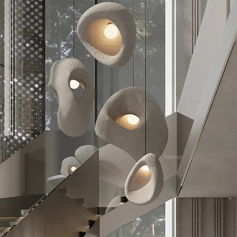 Axyaa White Irregular LED Pendant Chandelier for Home Decor & Bar
