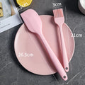 Silicone Cake Scraper Set by Axyaa: Non-Stick Spatula Mixer & Brush Baking Tools
