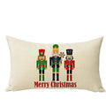Axyaa Nutcracker Lumbar Pillow Cover: Winter Holiday Cartoon Home Decoration