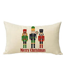 Axyaa Nutcracker Lumbar Pillow Cover: Winter Holiday Cartoon Home Decoration