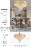 Axyaa Modern Crystal Tassel Chandelier Ceiling Pendant Lights