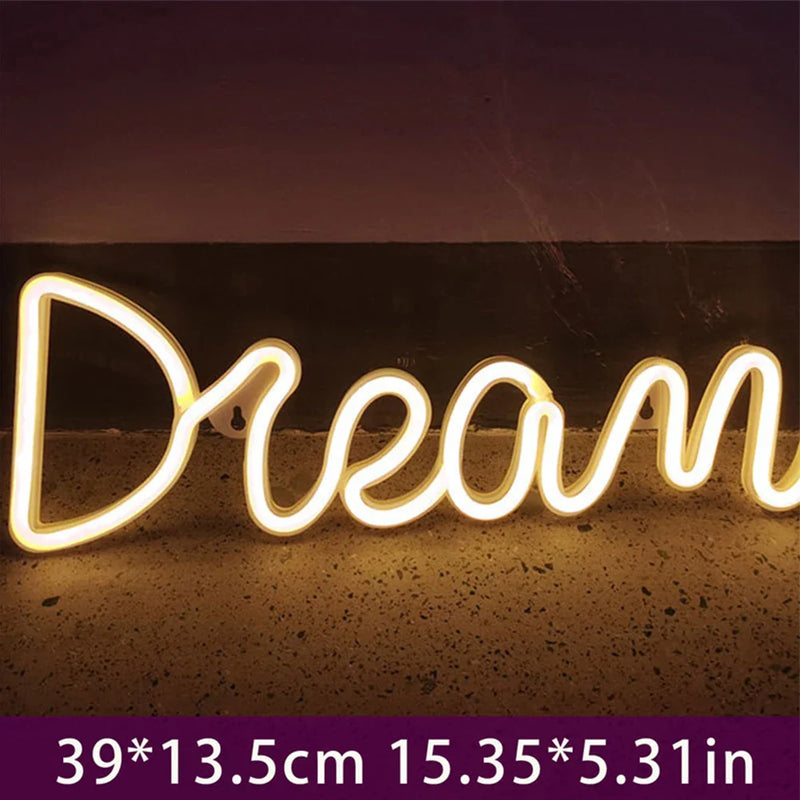 Axya Dream Shape Neon Sign USB/Battery Powered Neon Lamp for Wall Living Room Decor