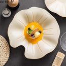 Axyaa Lotus Leaf Ceramic Salad Plate Creative Tableware