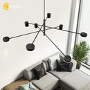 Axyaa Rotatable LED Chandelier in Gold/Black Finish for Home Decor