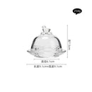 Axyaa Bird Glass Dessert Plate with Lid - Specialty Tableware for Cake, Cookies, Snacks