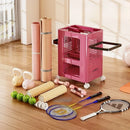 Axyaa Yoga Mat Storage Basket Wheel Rack Home Organizer Fitness Trolley