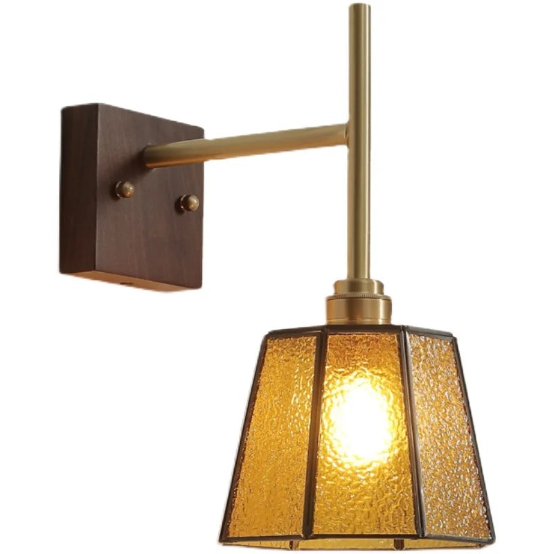 Axyaa Glass Copper LED Wall Lights Modern Bedside Lamp 4w Applique Da Parete