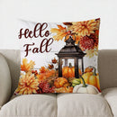 Axyaa Fall Lantern & Autumn Floral Pillow Cover