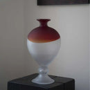 Axyaa Red Gradient Gourd Glass Vase for Floral Arrangements and Home Decor