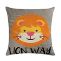 Axyaa Cartoon Animal Linen Throw Pillow Cover Home Sofa Bed Decoration 45*45cm