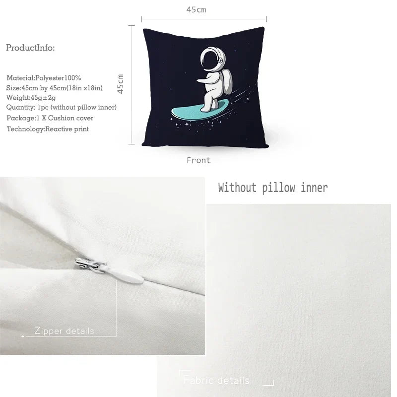 Universe Space Peach Skin Pillowcases by Axyaa - Cartoon Animation Pilot Cushion Cover