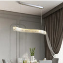 Axyaa Wave Crystal LED Pendant Lights for Modern Dining Room