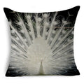 Axyaa Peacock Feather Linen Cushion Cover 45x45cm for Sofa Bed Decor