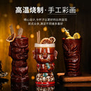 Axyaa Tiki Zombie Cocktail Glass, Creative Ceramic Bar Cup, Large Beer Mug, Skeleton Design