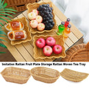 Axyaa Rattan Fruit Plate: Retro Woven Multipurpose Creative House Candy Holder