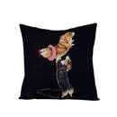 Axyaa Dog Print Linen Pillow Cover 45X45cm