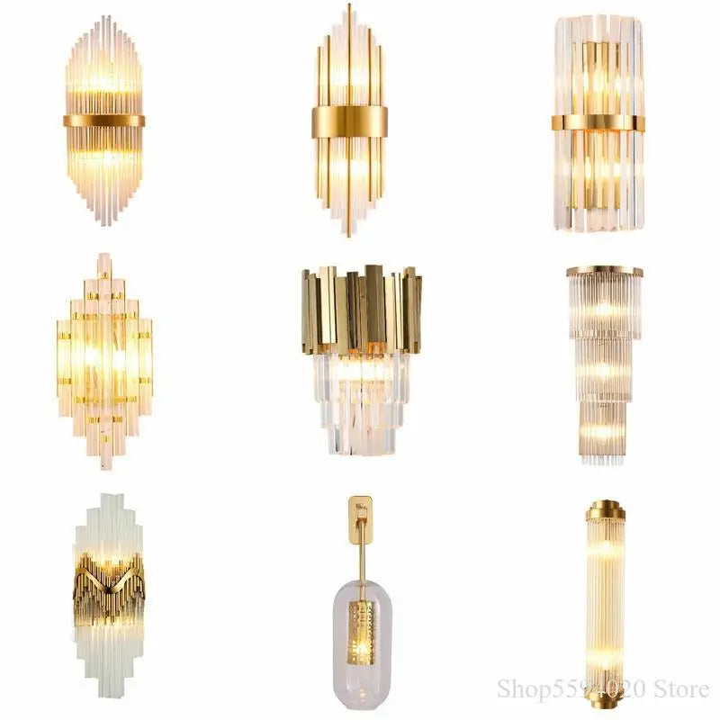 Axyaa Nordic Crystal Wall Lamp: Elegant LED Wall Light for Living Room & Bedroom