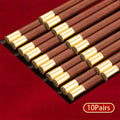 Axyaa Wooden Chopsticks Set - Handmade Japanese Natural Wood, Reusable, Non-Slip, Easy-to-Use