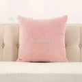 Velvet Plush Pillowcase by Axyaa - White Pink Fluffy Soft Throw Pillow Cover