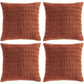 Axyaa Soft Plush Striped Corduroy Throw Pillowcase Set for Home Décor