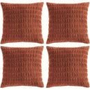 Axyaa Soft Plush Striped Corduroy Throw Pillowcase Set for Home Décor