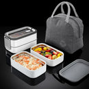 Axyaa Stainless Steel Insulated Bento Box 2 Layers with Thermal Bag