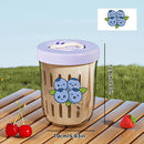 Axyaa Double-Layer Oat Container with Fork - Reusable Leak Proof Salad Cup